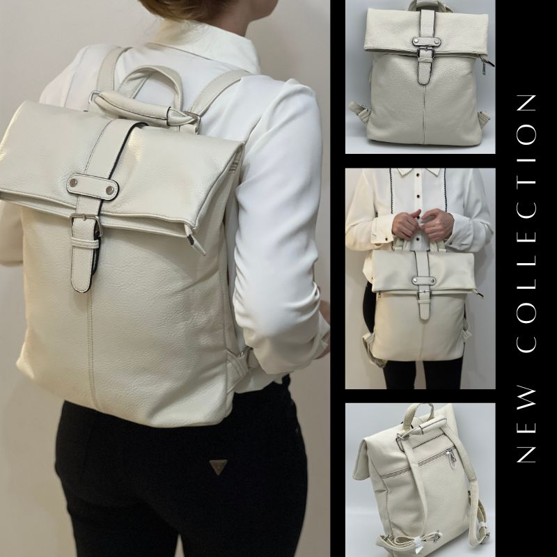 rucsac bej de dama din piele
